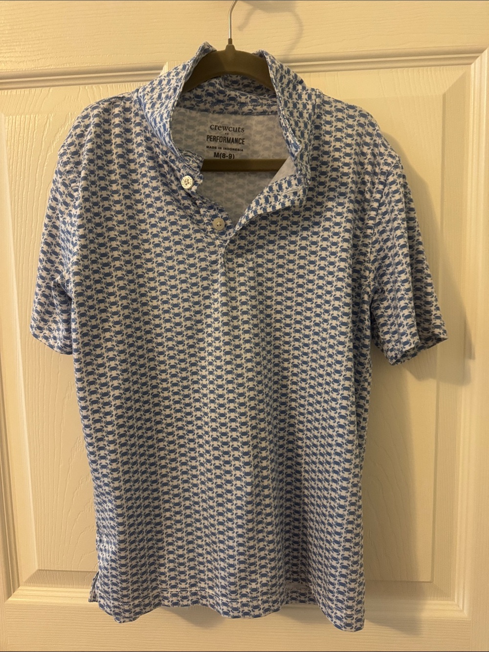 Crewcuts Blue & White Micro-Print Polo
